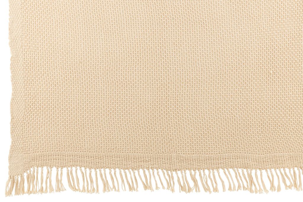 Plaid Knitted Cotton Beige - vivahabitat.com