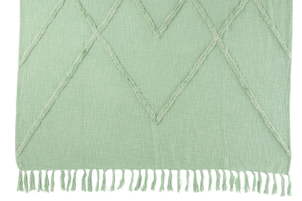 Plaid Rhombus Cotton Polyester Light Green - vivahabitat.com