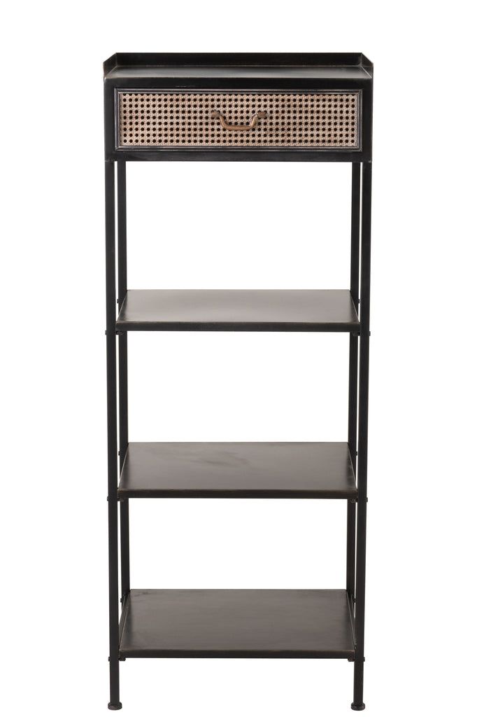 Rack 1 Drawer+3 Shelves Metal Black - vivahabitat.com