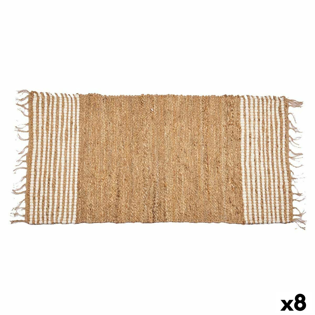 Carpet Black Natural Stripes 70 x 1 x 140 cm (8 Units)