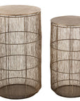 Set Of 2 Sidetables Baskets High Antique Brown - vivahabitat.com