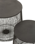 Set Of 2 Sidetables Baskets Metal Matte Black - vivahabitat.com