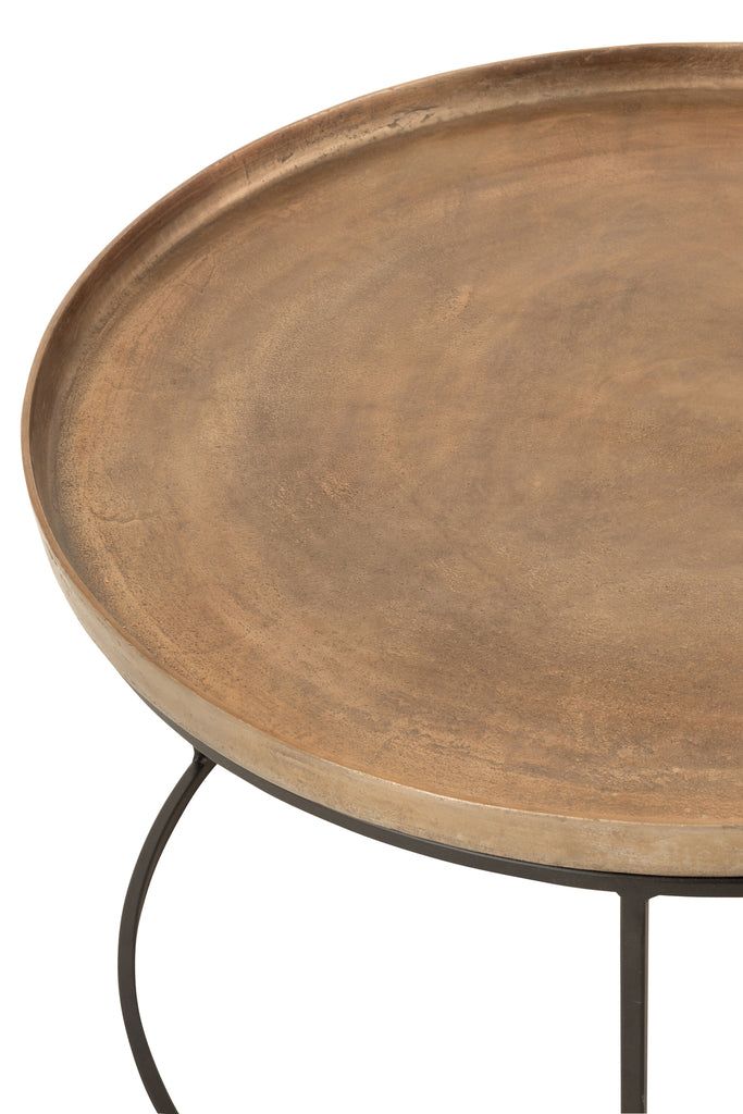 Set Of 3 Side Tables Round Aluminium Rust - vivahabitat.com