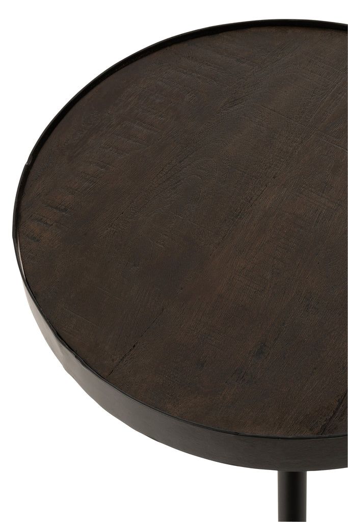 Side Table Fien Mango Wood Iron Dark Brown Black - vivahabitat.com