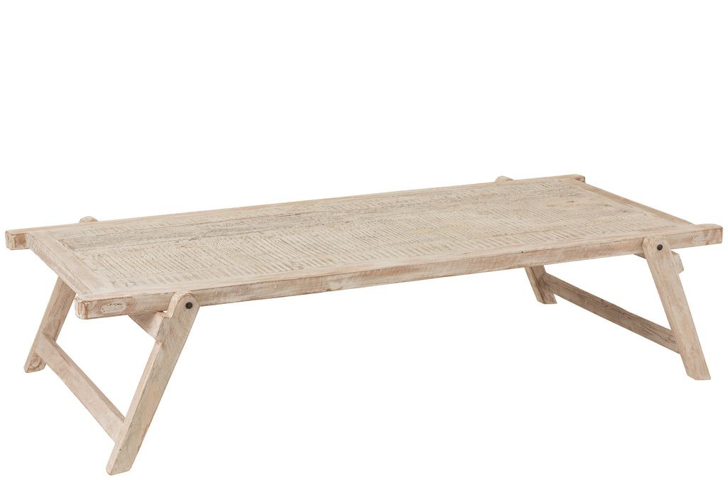 Table Army Bed Recycled Wood White Wash - vivahabitat.com