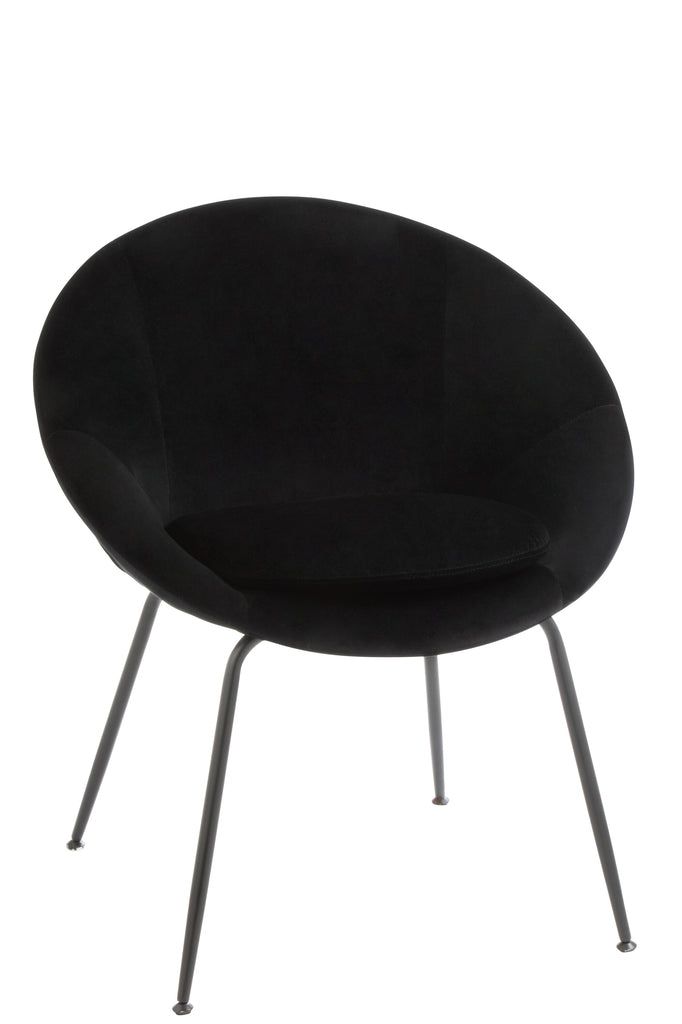 Chair Round Metal/Textile Black - vivahabitat.com