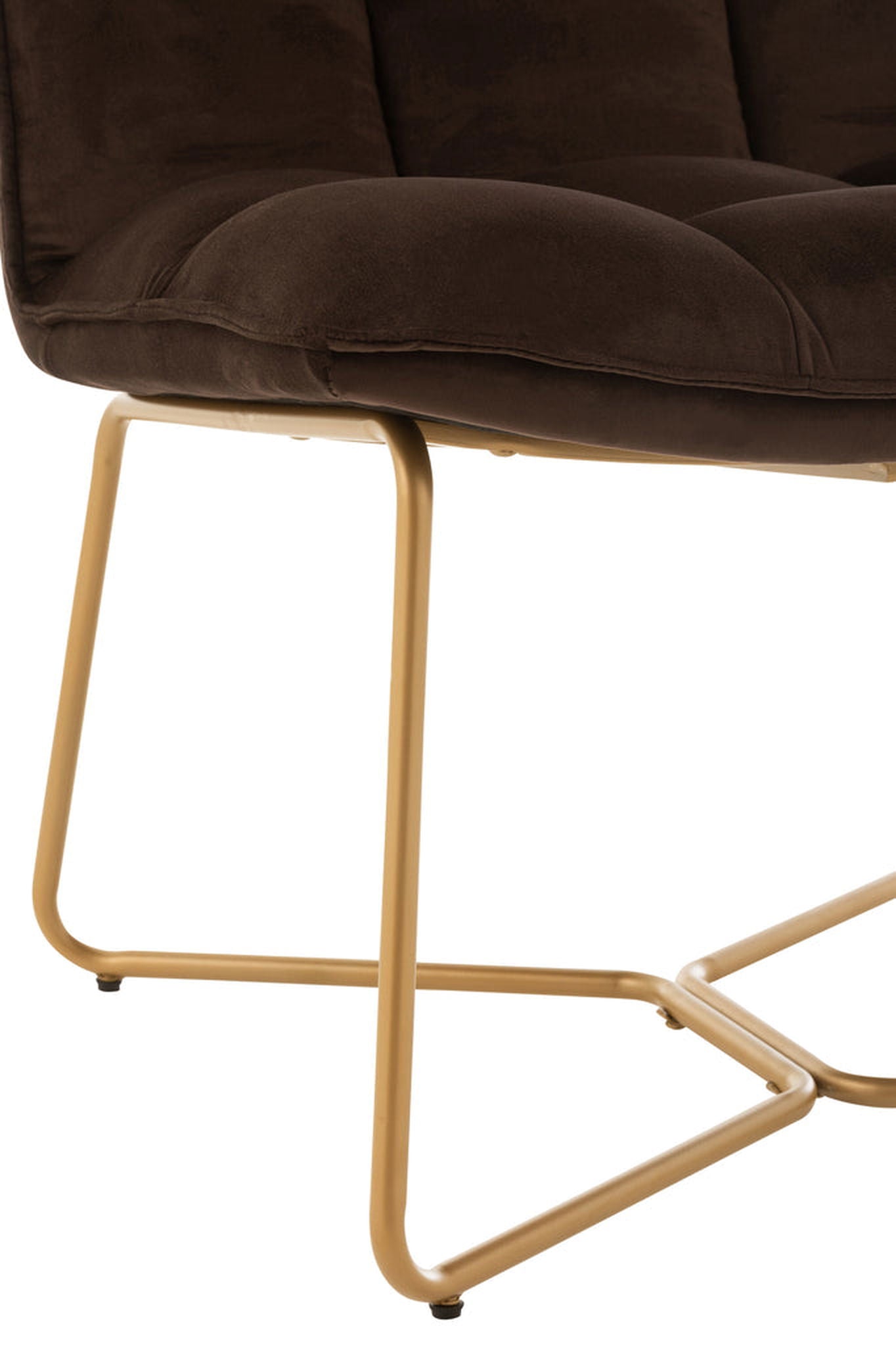 Lounge Chair Lisa Metal/Textile Dark Brown - vivahabitat.com