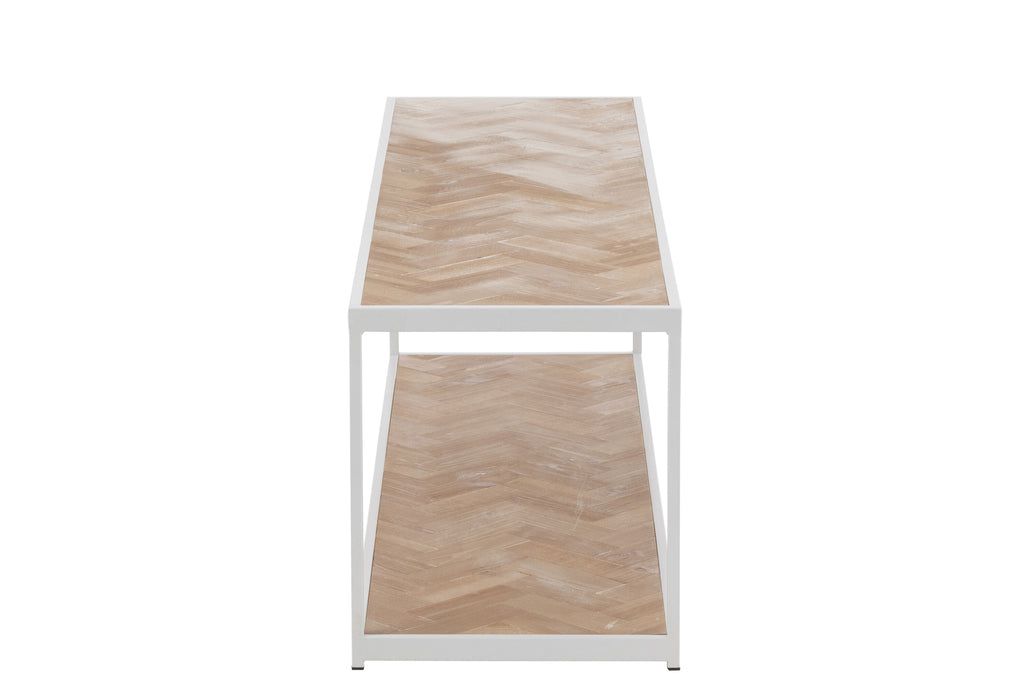 Coffee Table Zigzag Wood/Metal Natural/White - vivahabitat.com
