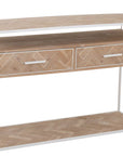Console Zigzag 2 Drawers Wood/Metal Natural/White - vivahabitat.com