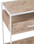 Console Zigzag 2 Drawers Wood/Metal Natural/White - vivahabitat.com