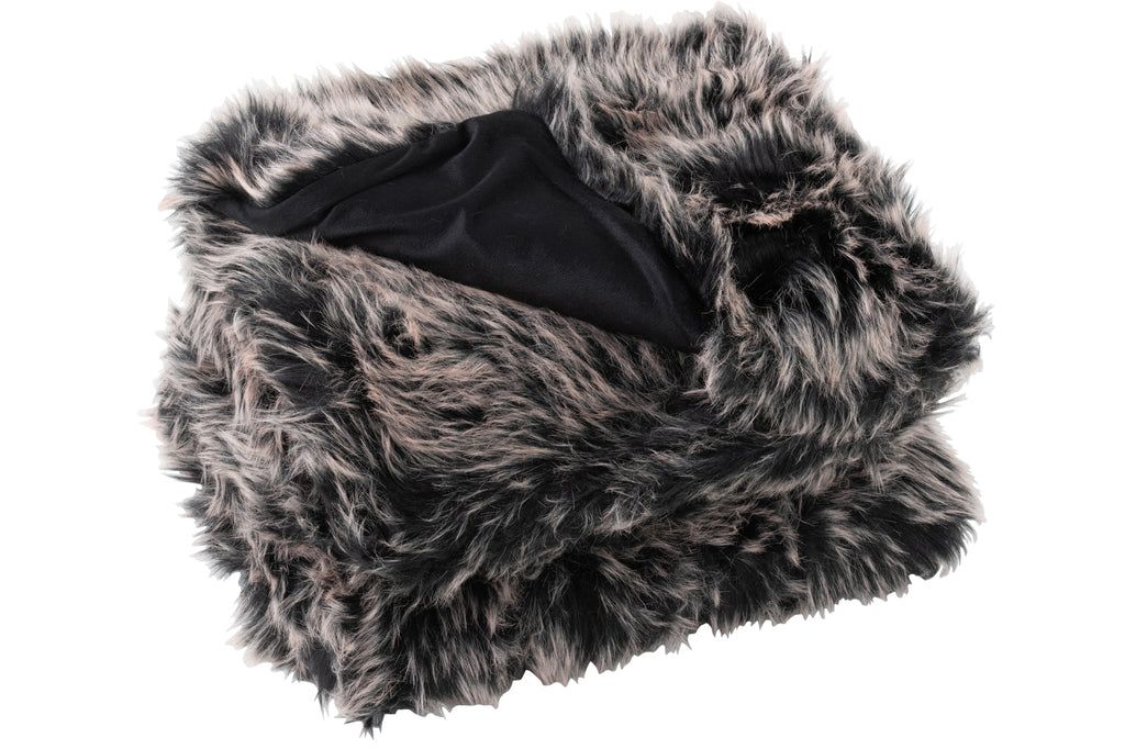 Plaid Fake Fur Long Grey/Black/White - vivahabitat.com