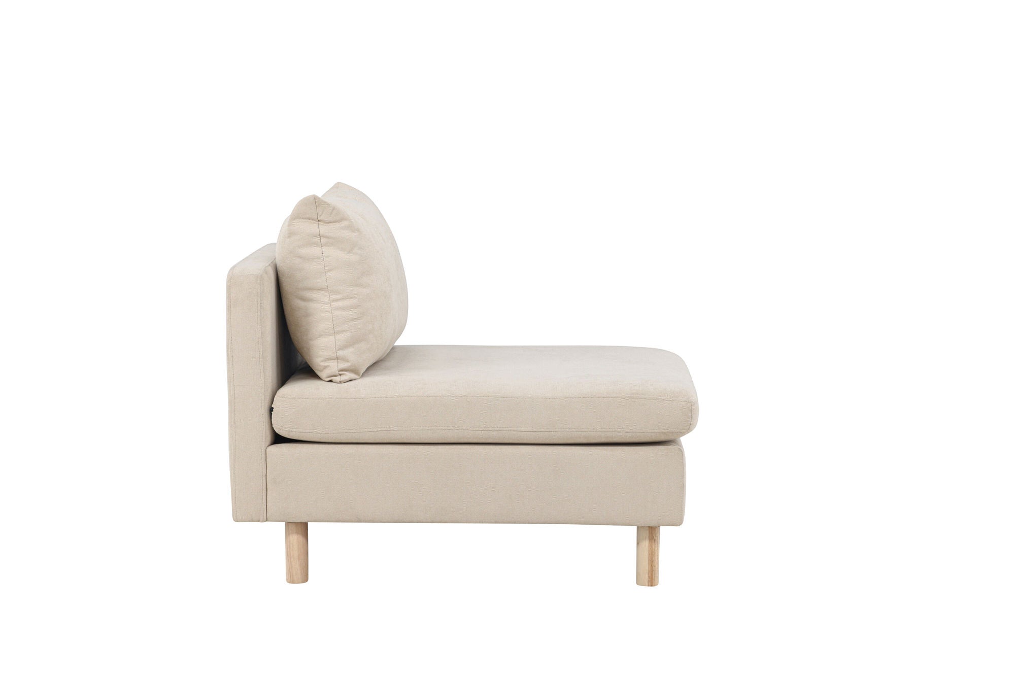 Venture Home Zero Single Sofa - Woodlook / Beige Fabric