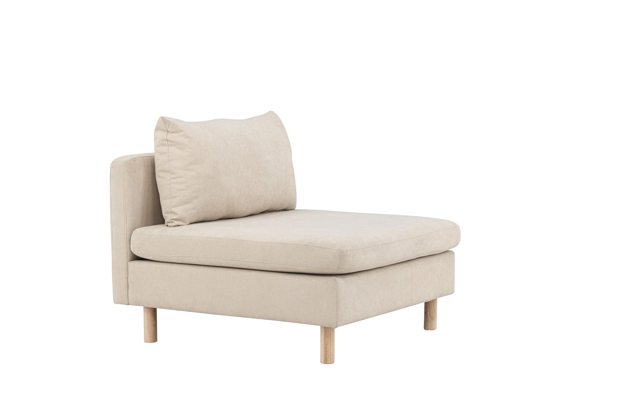 Venture Home Zero Single Sofa - Woodlook / Beige Fabric - vivahabitat.com