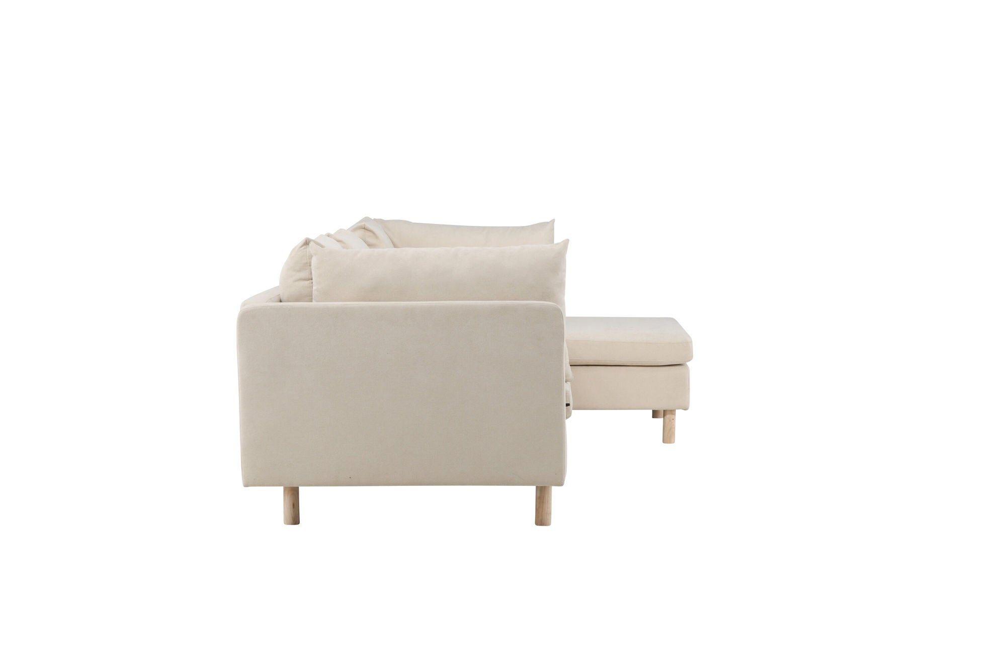 Venture Home Zero 3-seat Sofa - Woodlook / Beige Fabric - vivahabitat.com
