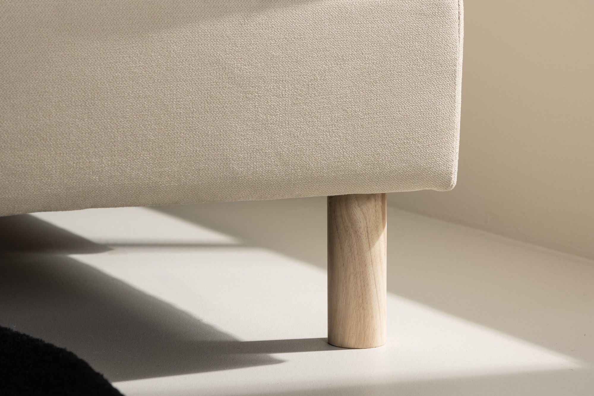 Venture Home Zero 3-seat Sofa - Woodlook / Beige Fabric - vivahabitat.com