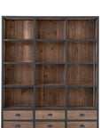 Bookcase 12 Compartments 6 Drawers Wood/Metal Natural/Black