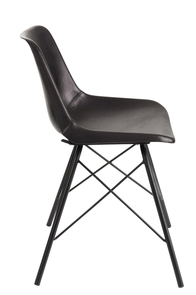 Chair Loft Leather/Metal Black