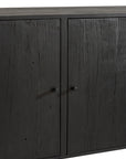 Closet 3 Doors Molly Exotic Wood/Rattan Black