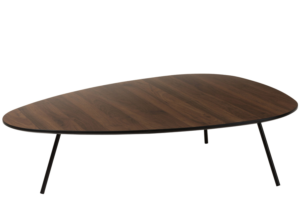Coffee Table Rounded Triangle Tea Tree Wood Brown