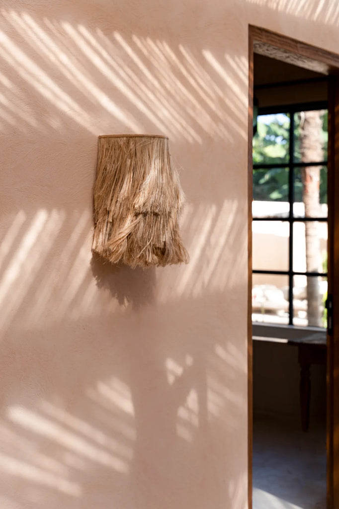 De Abaca Applique Wall Lamp - Naturel vivahabitat.com