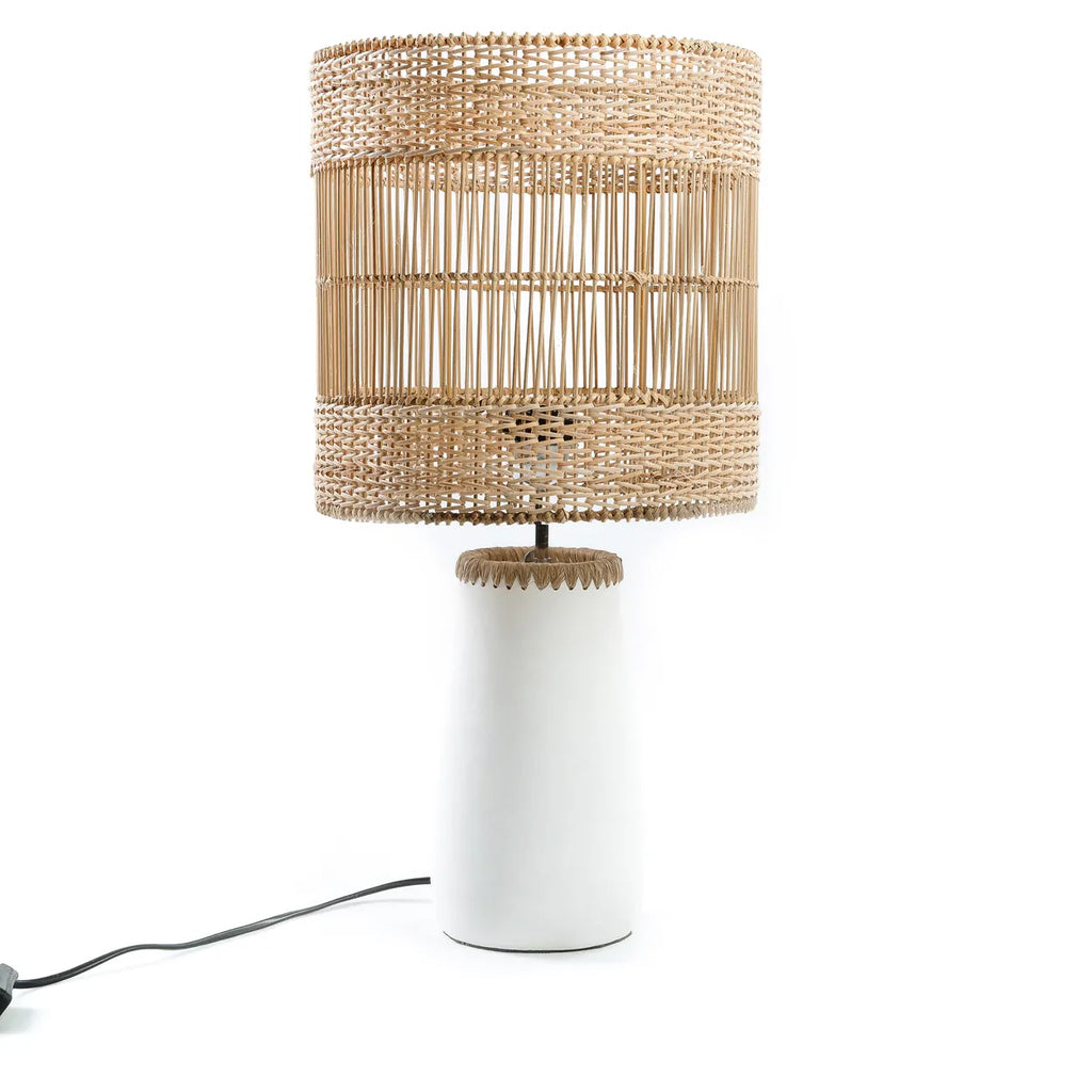 The Kiska Table Lamp - White Natural -vivahabitat.com