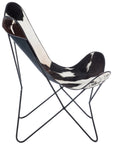 Lounge Chair Cowhide/Metal White/Black