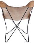 Lounge Chair Butterfly Leather/Metal Cognac
