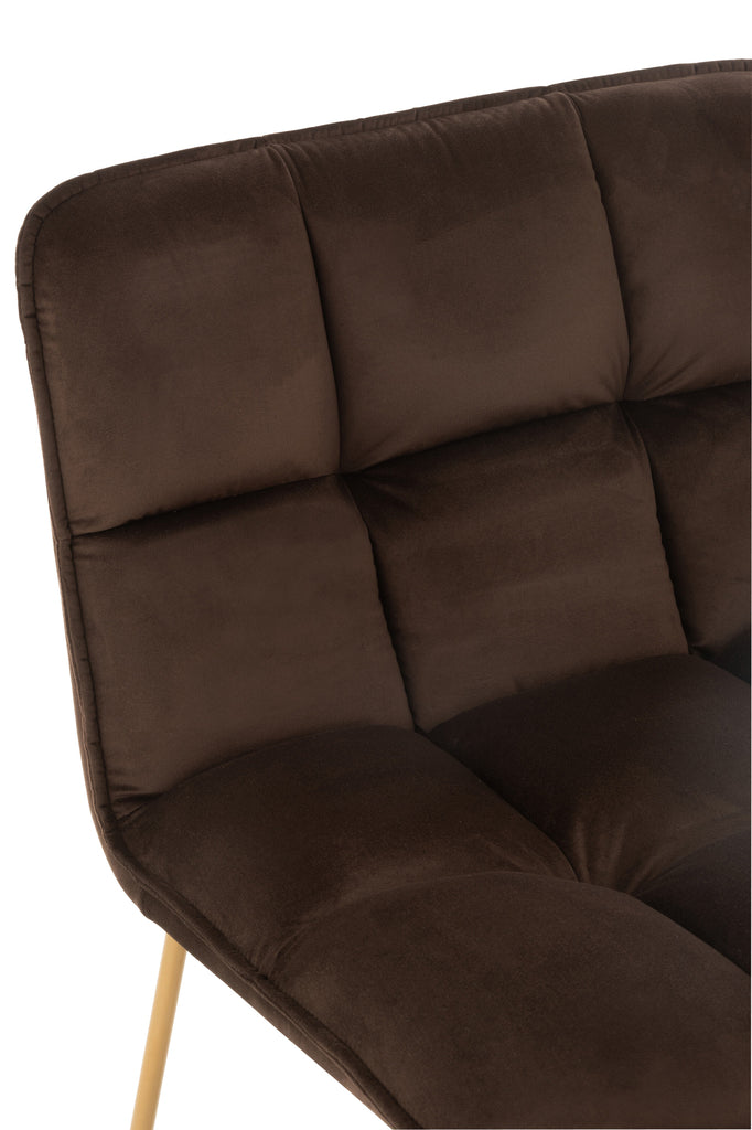 Lounge Chair Lisa Metal/Textile Dark Brown