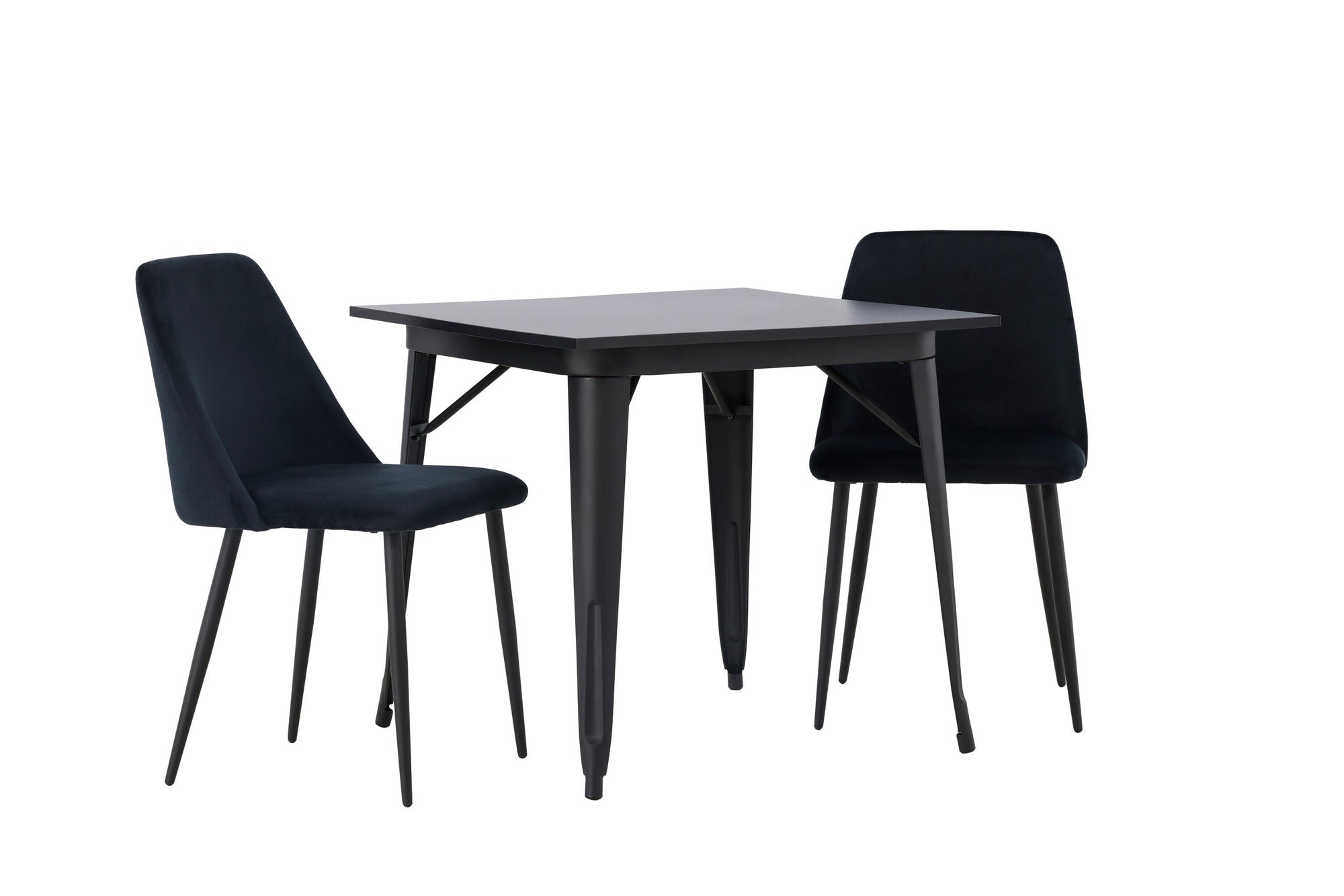 Venture Home Tempe Dining Table - Black / Black MDF +Night Dining Chair - Black / Black Velvet _2
