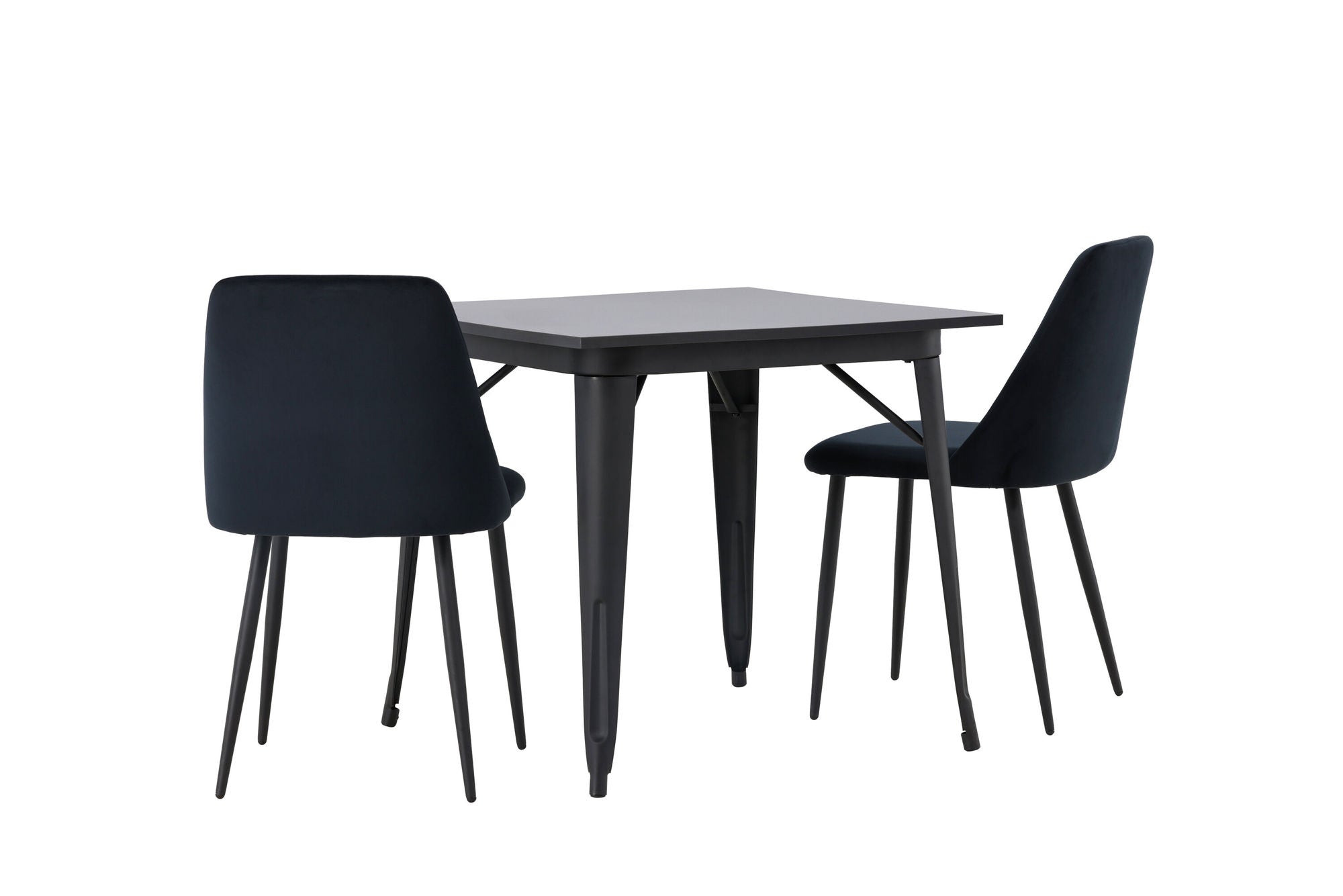 Venture Home Tempe Dining Table - Black / Black MDF +Night Dining Chair - Black / Black Velvet _2