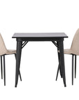 Venture Home Tempe Dining Table - Black / Black MDF +Polar Dining Chair - Black / Beige Boucle _2