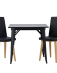 Venture Home Tempe Dining Table - Black / Black MDF +Today Dining Chair - Nature / Black PU _2