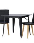 Venture Home Tempe Dining Table - Black / Black MDF +Today Dining Chair - Nature / Black PU _2