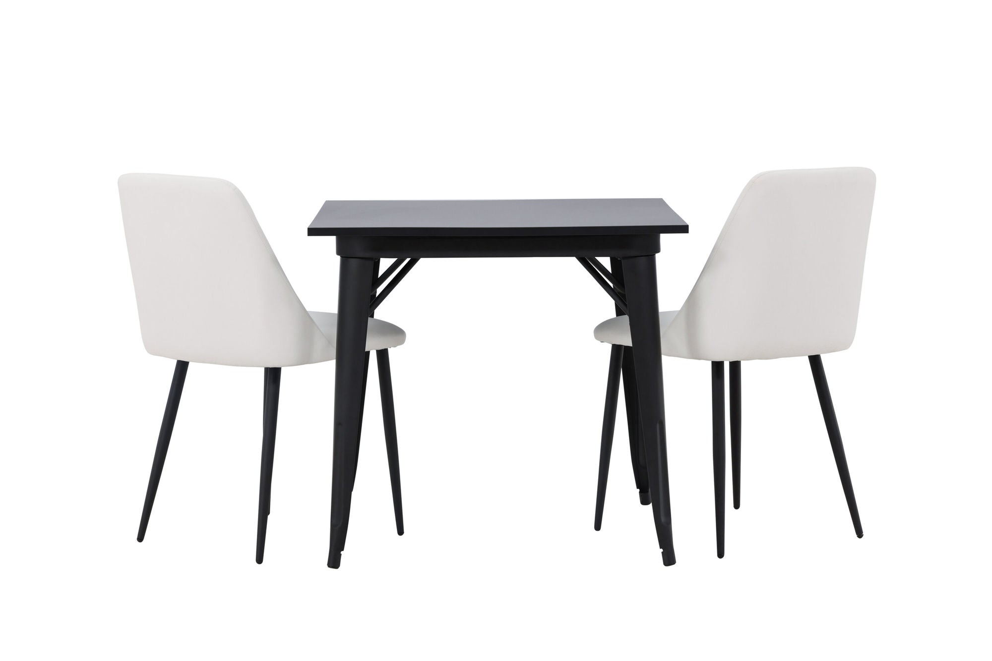 Venture Home Tempe Dining Table - Black / Black MDF +Night Dining Chair - Black / White PU _2