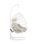 Venture Home Viga - Hanging Chair - White Frame / White Wicker / Grey Cushion