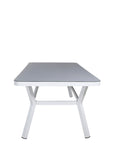 Venture Home Mesa de comedor Virya - Aluminio blanco / Vidrio gris - mesa grande