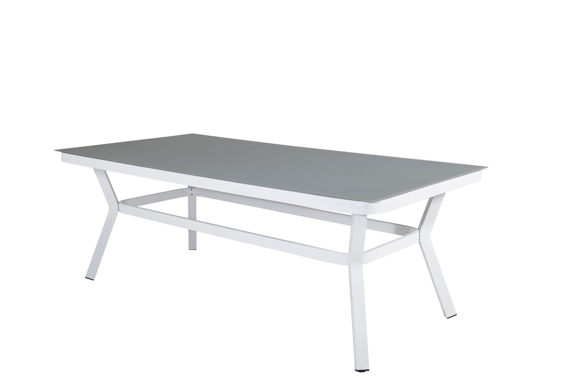 Venture Home Virya Dining Table - White Alu / Grey Glass - big table