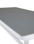 Venture Home Mesa de comedor Virya - Aluminio blanco / Vidrio gris - mesa grande