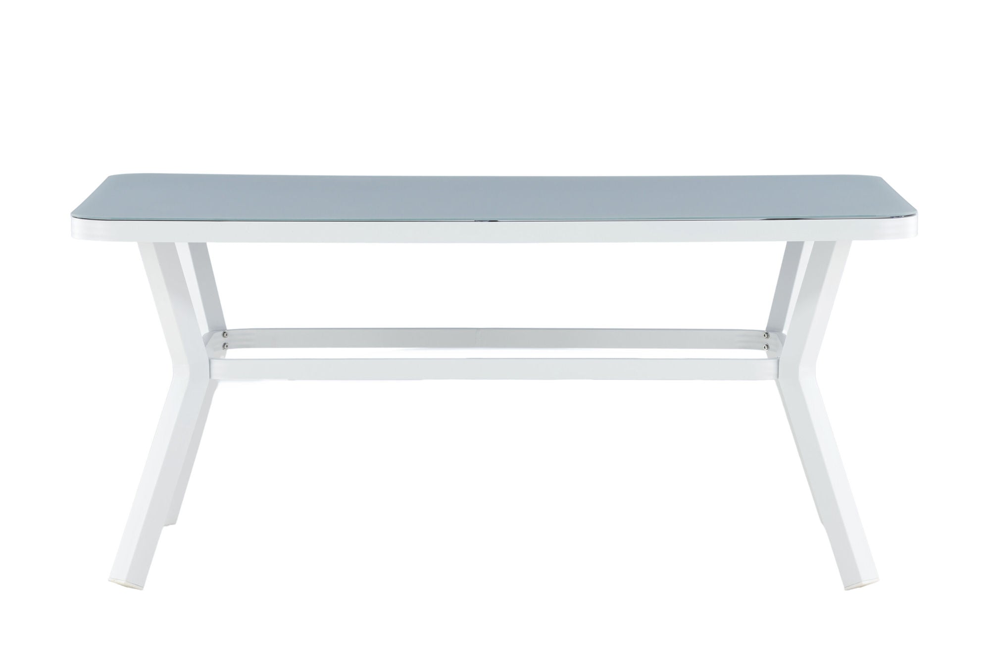 Venture Home Virya Dining Table - White Alu / Grey Glass - small table