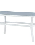 Venture Home Mesa de comedor Virya - Aluminio blanco / Vidrio gris - mesa pequeña