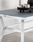 Venture Home Virya Dining Table - White Alu / Grey Glass - small table