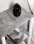 Venture Home Rise Bedside Table - "Concrete " - White