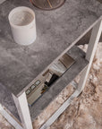 Venture Home Rise Bedside Table - "Concrete " - White