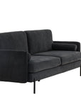 Venture Home Antibes 3-seat sofa - Dark Grey Velour Fabric