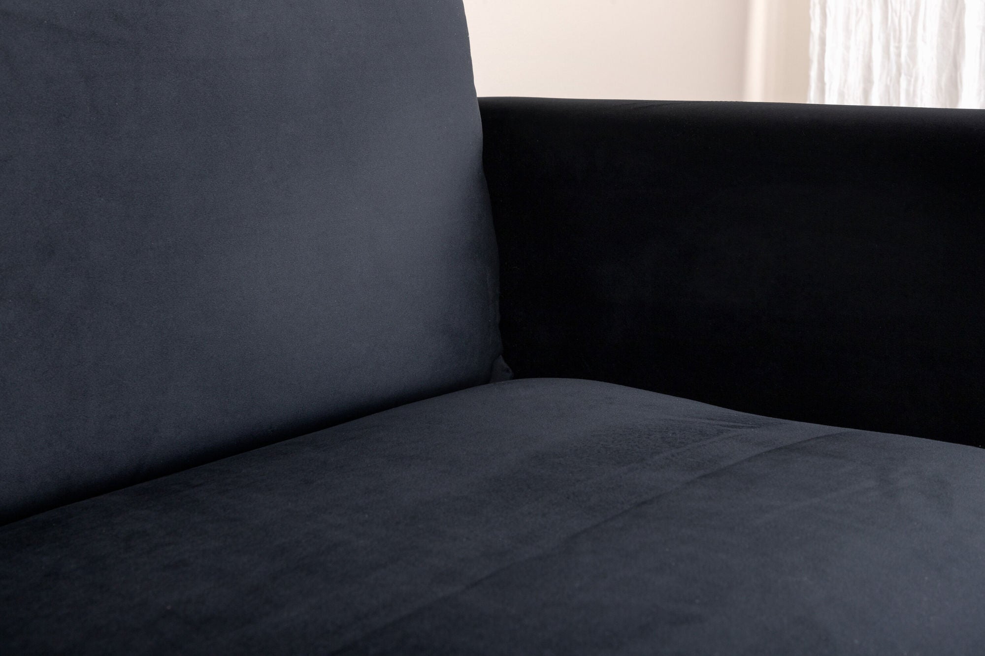 Venture Home Zoom 2-Sitzer-Sofa – Schwarz / Schwarzer Samt