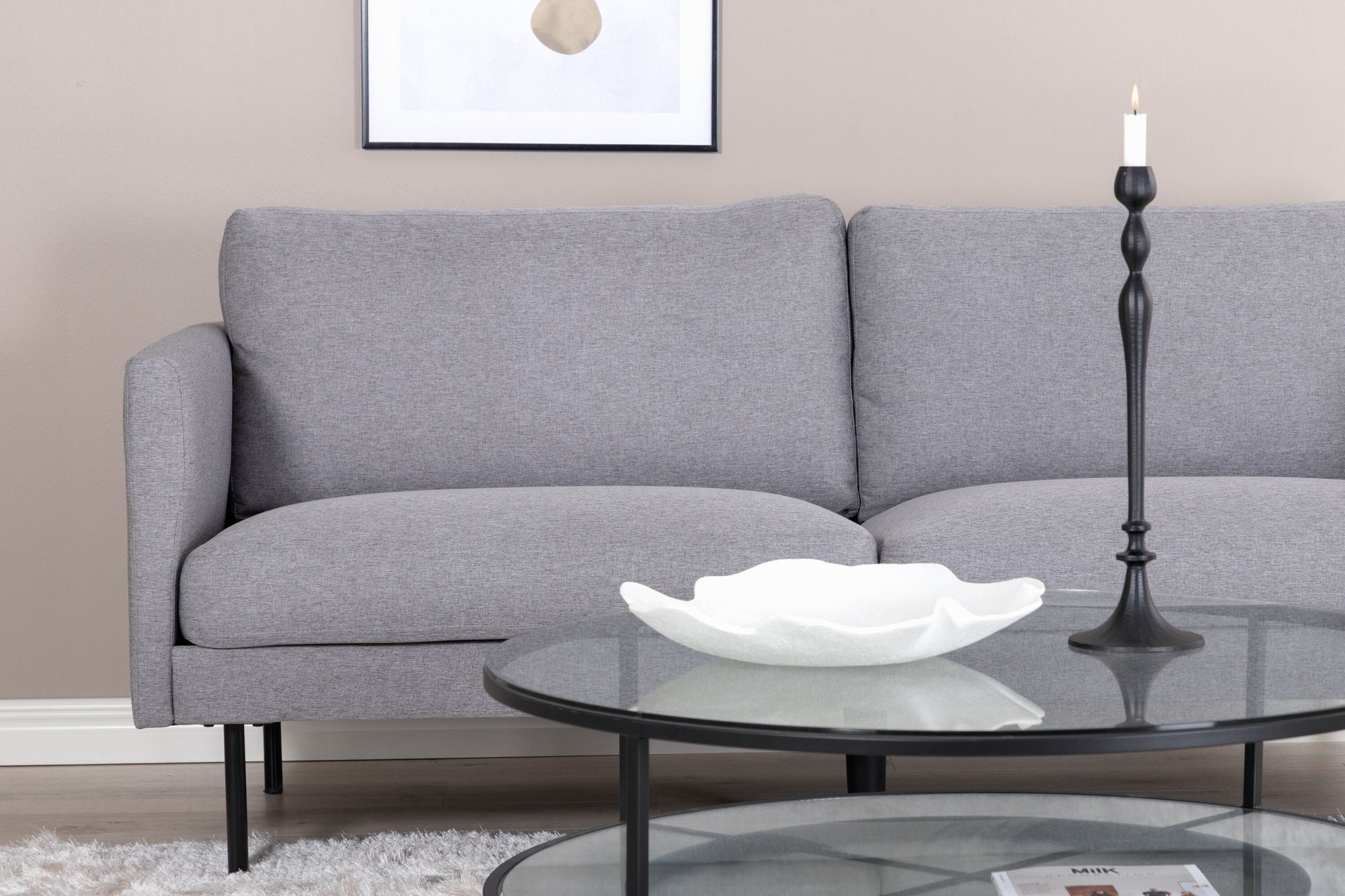 Venture Home Zoom 2-Sitzer-Sofa – Schwarz / Stahlgrauer Stoff