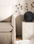 Venture Home York - Mesa alta para sofá - MDF beige / aspecto mármol