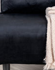 Venture Home Cama plegable Vicky individual - Negro / Terciopelo negro