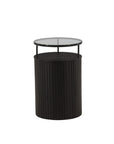 Bovall Side Table - Black / Clear glass ⌀37