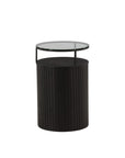 Mesa auxiliar Furniture Fashion Bovall - Negro / Vidrio transparente ⌀37